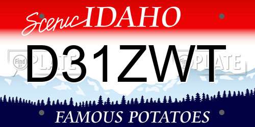 D31ZWT Idaho License Plate