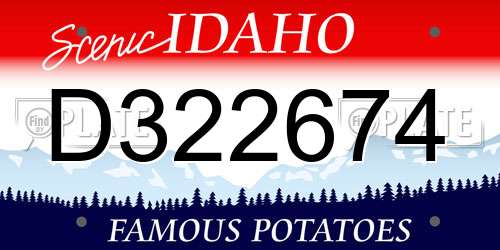 D322674 Idaho License Plate
