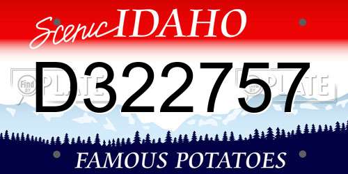 D322757 Idaho License Plate