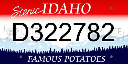 D322782 Idaho License Plate
