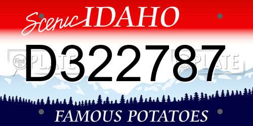 D322787 Idaho License Plate