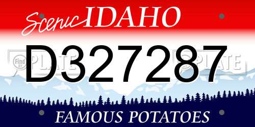 D327287 Idaho License Plate
