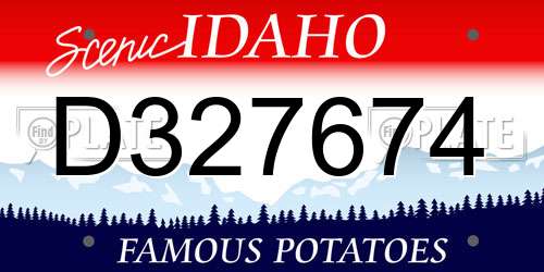 D327674 Idaho License Plate