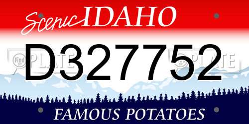 D327752 Idaho License Plate