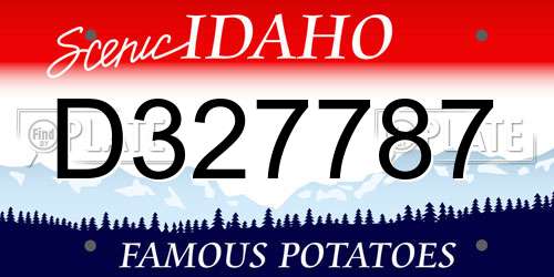 D327787 Idaho License Plate
