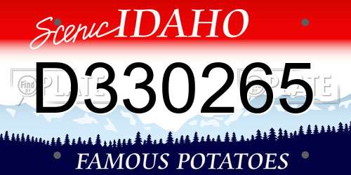 D330265 Idaho License Plate