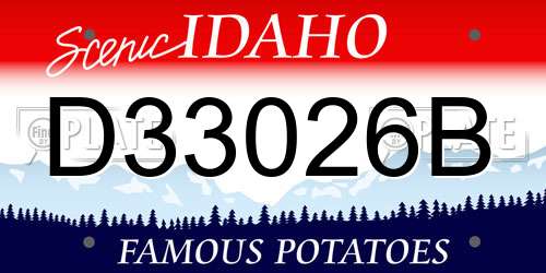 D33026B Idaho License Plate