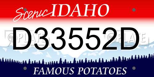 D33552D Idaho License Plate