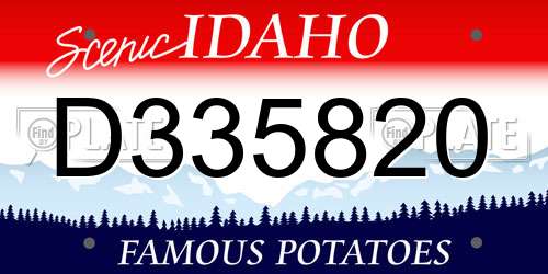 D335820 Idaho License Plate