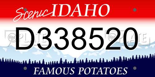 D338520 Idaho License Plate