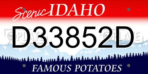 D33852D Idaho License Plate