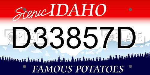D33857D Idaho License Plate