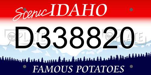 D338820 Idaho License Plate