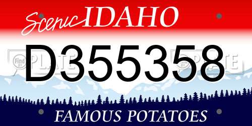 D355358 Idaho License Plate