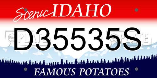 D35535S Idaho License Plate