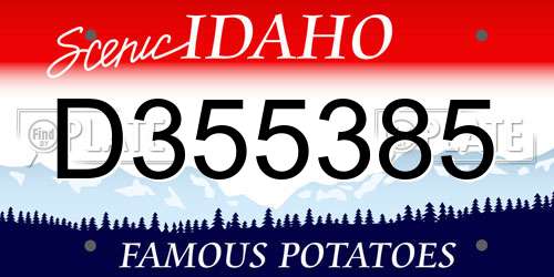 D355385 Idaho License Plate