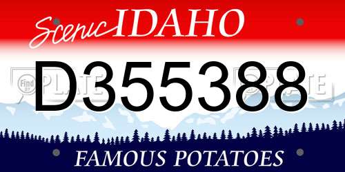 D355388 Idaho License Plate