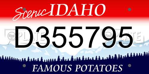 D355795 Idaho License Plate