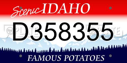 D358355 Idaho License Plate