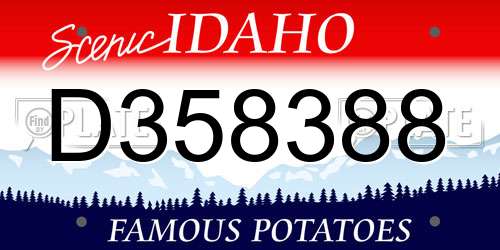 D358388 Idaho License Plate