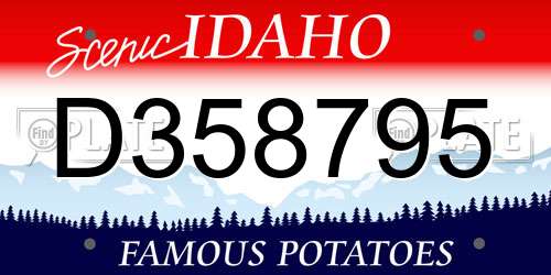 D358795 Idaho License Plate