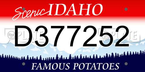 D377252 Idaho License Plate