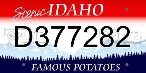 D377282 Idaho License Plate