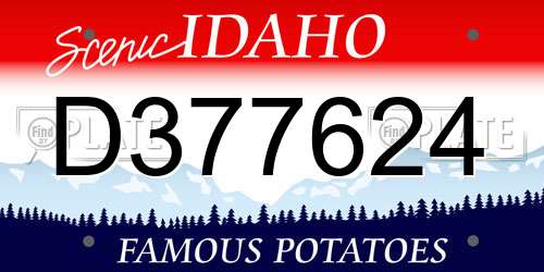 D377624 Idaho License Plate