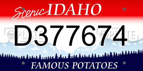 D377674 Idaho License Plate