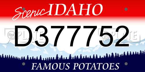 D377752 Idaho License Plate
