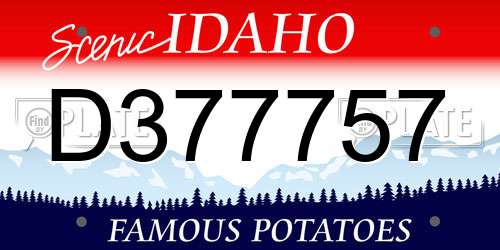 D377757 Idaho License Plate
