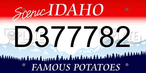 D377782 Idaho License Plate