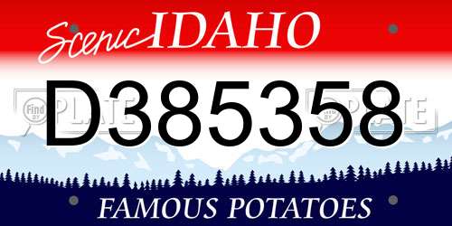 D385358 Idaho License Plate