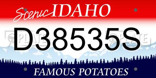 D38535S Idaho License Plate