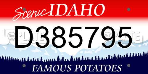 D385795 Idaho License Plate
