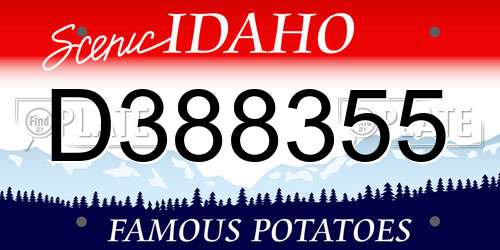 D388355 Idaho License Plate