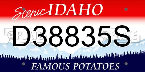 D38835S Idaho License Plate