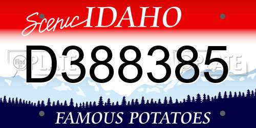D388385 Idaho License Plate