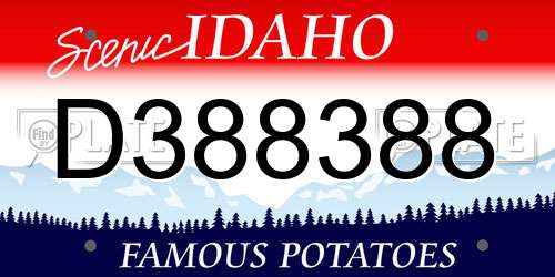 D388388 Idaho License Plate