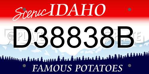 D38838B Idaho License Plate