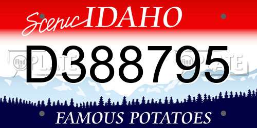 D388795 Idaho License Plate