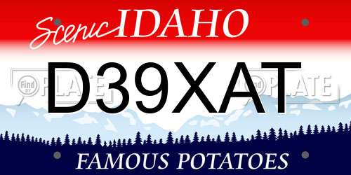 D39XAT Idaho License Plate
