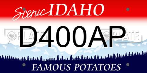 D400AP Idaho License Plate