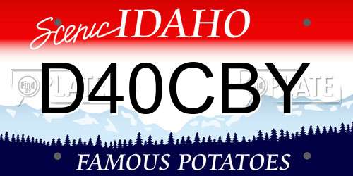 D40CBY Idaho License Plate