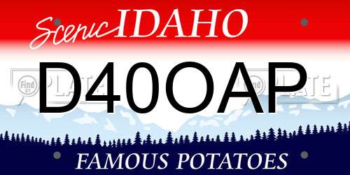 D40OAP Idaho License Plate