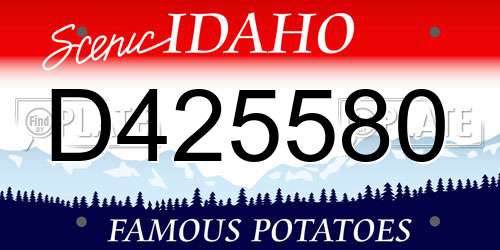 D425580 Idaho License Plate