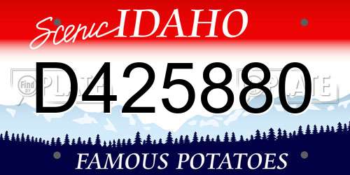 D425880 Idaho License Plate
