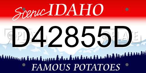 D42855D Idaho License Plate