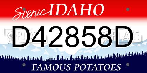 D42858D Idaho License Plate