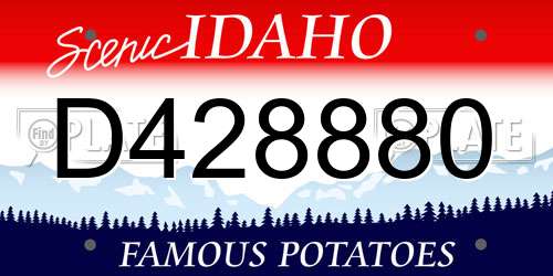 D428880 Idaho License Plate
